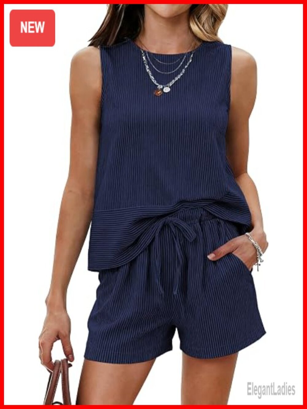 2 Piece Shorts Set Sleeveless Tank Top Matching Lounge Outfit S-XXL